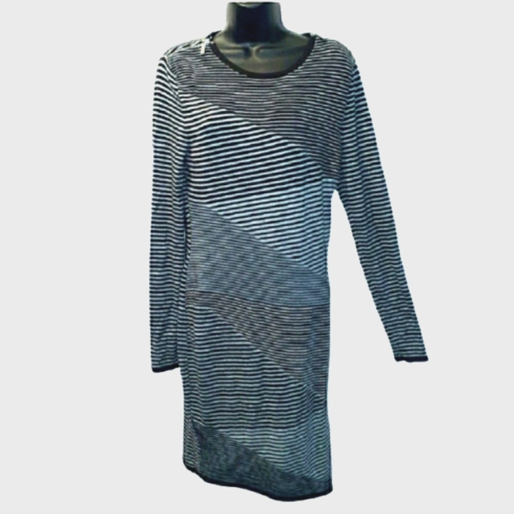 - MICHAEL KORS BLACK/GRAY ABSTRACT DRESS - Picture 1 of 4